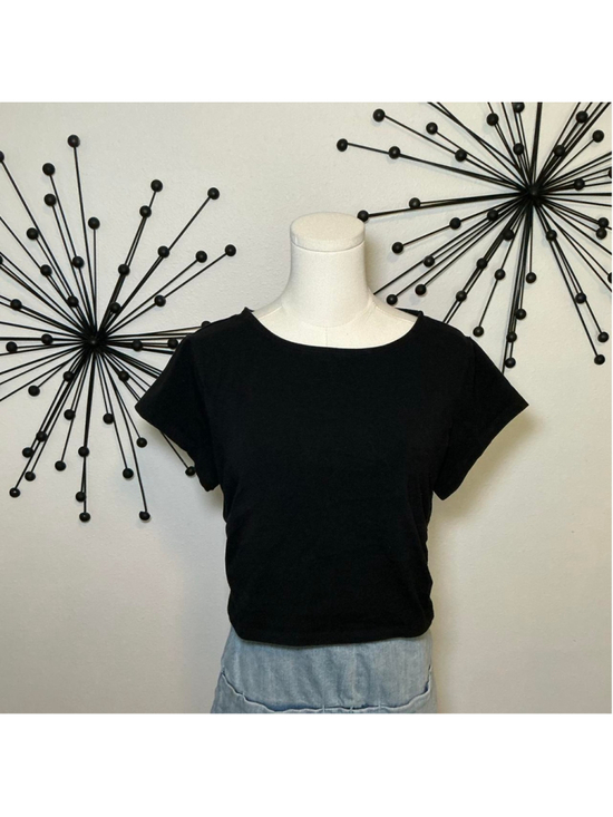 Old Navy Tops - Old Navy Active PowerChill Black Ruched Side Tee Women’s Large Go-Dry Top